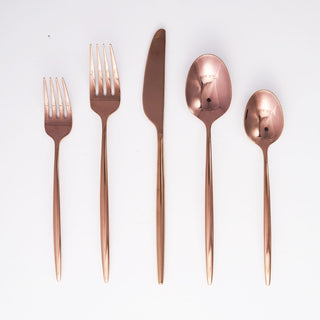 Cambridge Silversmiths Gaze Copper Mirror 20 Piece Flatware Set, Service for Four
