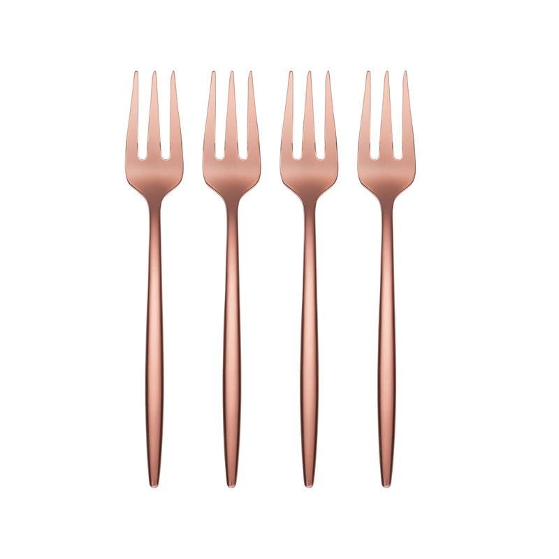 Cambridge Silversmiths Copper Mirror Gaze Cocktail Forks, Set of 4, 0