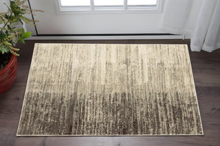 Home Outfitters 2' X 3' Beige And Grey Abstract Power Loom Stain Resistant Area Rug