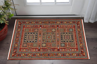 Home Outfitters 2' X 3' Blue and Red Oriental Power Loom Area Rug