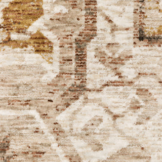 Home Outfitters 2' X 3' Gold And Brown Oriental Distressed Area Rug With Fringe