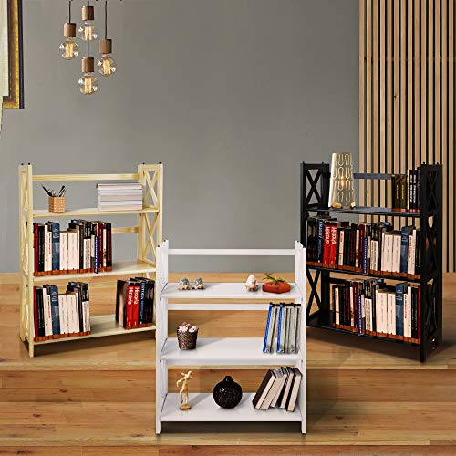 Casual Home Montego 3-Shelf White fold bookcase, 27.5" Wide