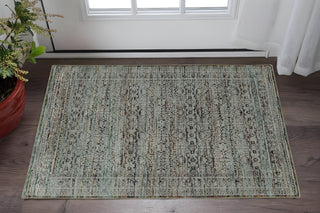 Home Outfitters 2' X 3' Blue Green Oriental Power Loom Area Rug