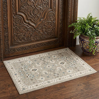 Home Outfitters 2' X 3' Beige and Ivory Oriental Power Loom Area Rug