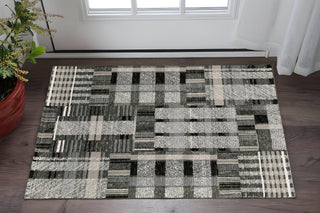 Home Outfitters 2' X 3' Black And Gray Geometric Area Rug