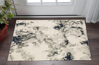 Home Outfitters 2' X 3' Gray and Black Abstract Power Loom Area Rug