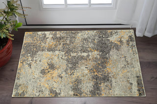 Home Outfitters 2' X 3' Gray and Ivory Abstract Power Loom Area Rug