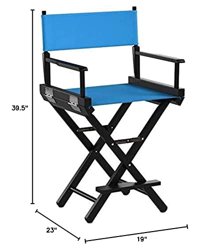 Casual Home 220-02/021-27 Director Chair 24" - Counter Height BlackFrame/Turquoise Canvas