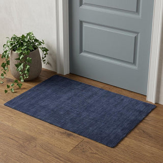 Home Outfitters 2' X 3' Blue Wool Hand Woven Area Rug