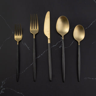 Cambridge Silversmiths Gaze Black Champagne Satin 20-Piece Flatware Set, Service for 4