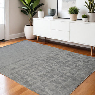 Home Outfitters 4' X 6' Gray Geometric Hand Woven Area Rug