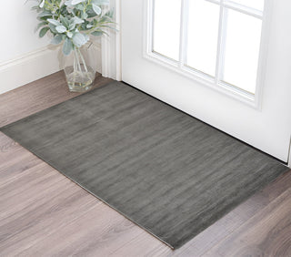 Home Outfitters 2' X 3' Gray And Black Hand Woven Area Rug