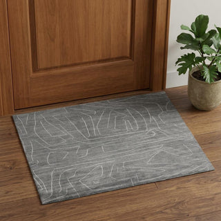 Home Outfitters 2' X 3' Gray and Ivory Abstract Hand Woven Area Rug