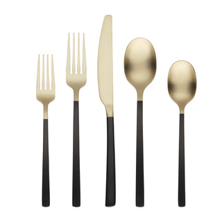 Cambridge Silversmiths Beacon Black Champagne Satin 20-Piece Flatware Set, Service for 4