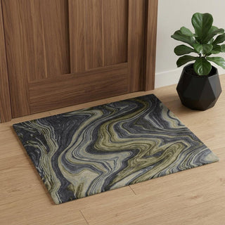 Home Outfitters 2' X 3' Blue and Green Abstract Hand Tufted Area Rug