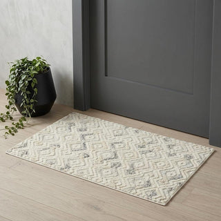Home Outfitters 2' X 3' Gray And Ivory Wool Geometric Handmade Area Rug