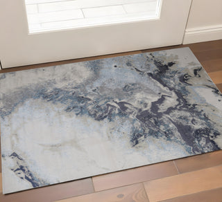 Home Outfitters 2' X 3' Blue Abstract Area Rug