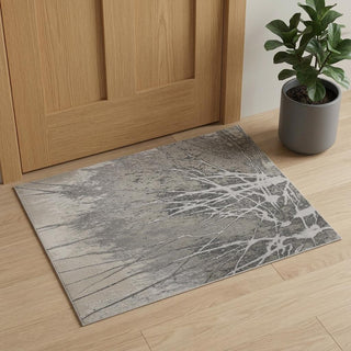 Home Outfitters 2' X 3' Gray Silver And Ivory Abstract Power Loom Area Rug