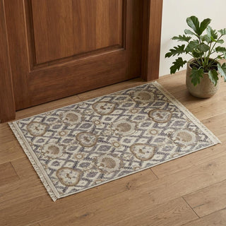 Home Outfitters 2' X 3' Gray and Ivory Wool Floral Hand Knotted Area Rug