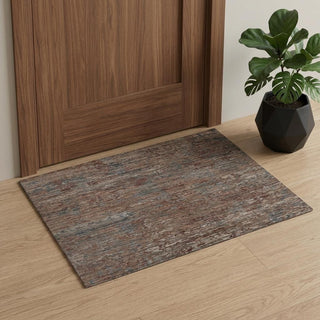 Home Outfitters 2' X 3' Blue and Red Wool Abstract Hand Knotted Area Rug