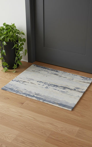Home Outfitters 2' X 3' Blue Gray And Ivory Wool Abstract Tufted Handmade Stain Resistant Area Rug