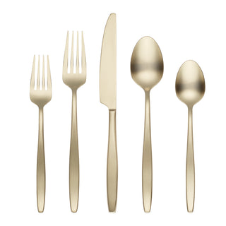 Cambridge Silversmiths Champagne Satin Nylah 20-Piece Flatware Set, Service for 4, 0