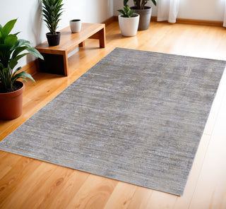Home Outfitters 4' X 6' Taupe Silver And Tan Abstract Power Loom Area Rug
