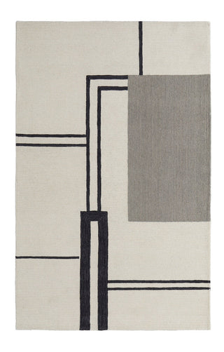 Home Outfitters 2' X 3' Gray and Ivory Wool Abstract Geometric Hand Tufted Area Rug