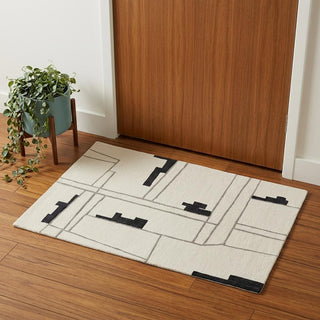 Home Outfitters 2' X 3' Gray and Ivory Wool Abstract Hand Tufted Area Rug