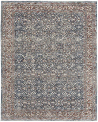 Home Outfitters 2' X 3' Blue and Beige Floral Power Loom Area Rug
