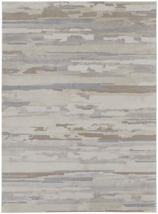 Home Outfitters 4' X 6' Brown and Ivory Abstract Power Loom Distressed Area Rug
