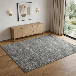 Home Outfitters 4' X 6' Gray and Ivory Abstract Power Loom Area Rug