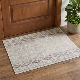 Home Outfitters 2' X 3' Gray and Ivory Geometric Hand Knotted Area Rug