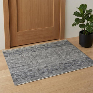 Home Outfitters 2' X 3' Gray and Ivory Geometric Hand Knotted Area Rug