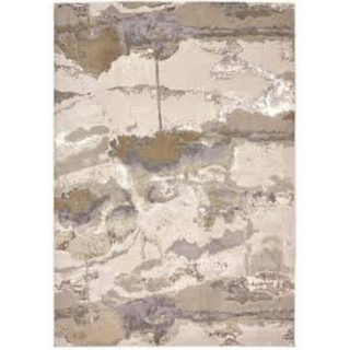 Home Outfitters 2' X 3' Gray Ivory And Gold Abstract Stain Resistant Area Rug
