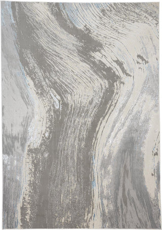 Home Outfitters 2' X 3' Gray and Ivory Abstract Power Loom Area Rug