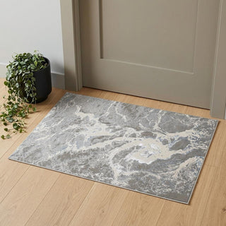 Home Outfitters 2' X 3' Gray and Ivory Abstract Power Loom Area Rug