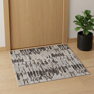 Home Outfitters 2' X 3' Gray and Ivory Abstract Power Loom Area Rug