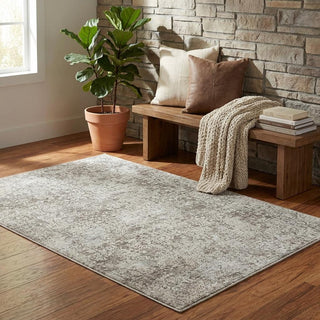 Home Outfitters 4' X 6' Gray Abstract Distressed Area Rug