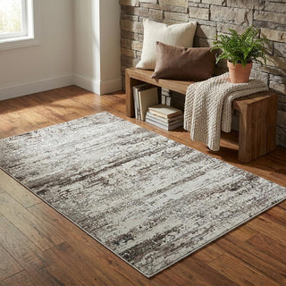 Home Outfitters 4' X 6' Beige Abstract Distressed Area Rug