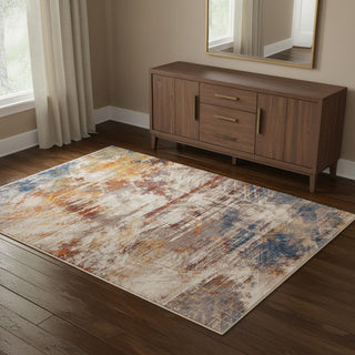 Home Outfitters 4' X 6' Gray Abstract Distressed Area Rug