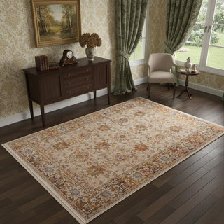 Home Outfitters 4' X 6' Ivory Oriental Area Rug