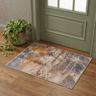 Home Outfitters 2' X 3' Gray Abstract Distressed Area Rug