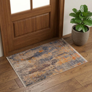 Home Outfitters 2' X 3' Beige Abstract Distressed Area Rug