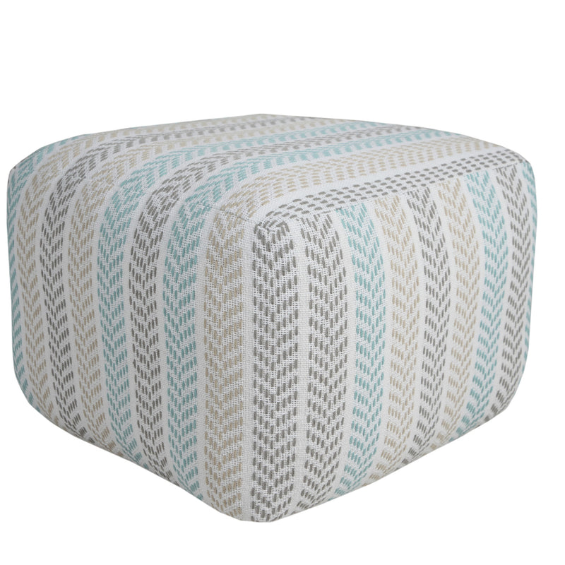 Home Outfitters 18" Blue 100% Cotton Ottoman