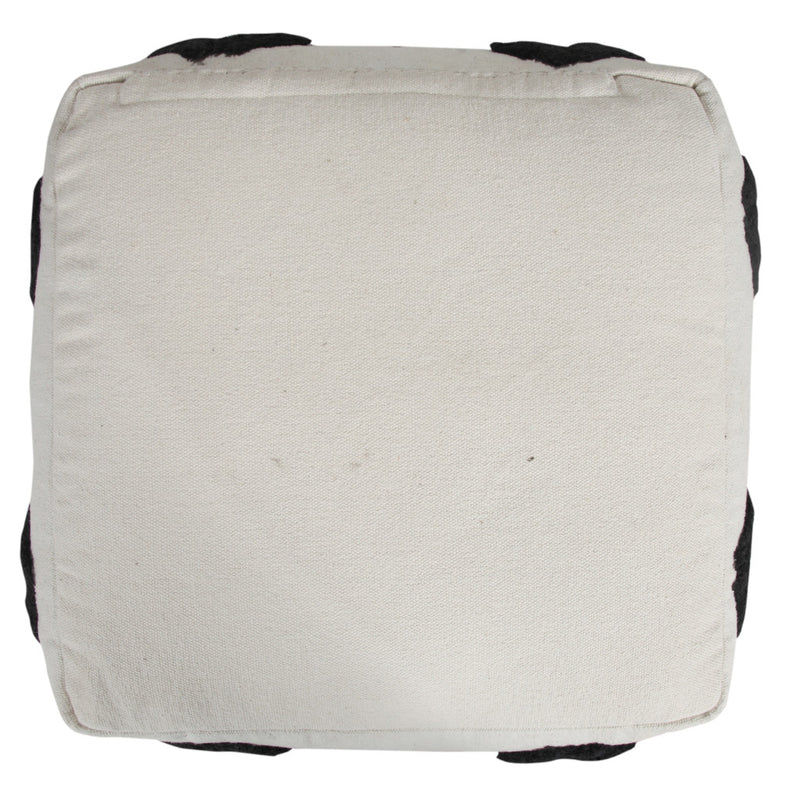 Home Outfitters 18" White 100% Cotton Ottoman