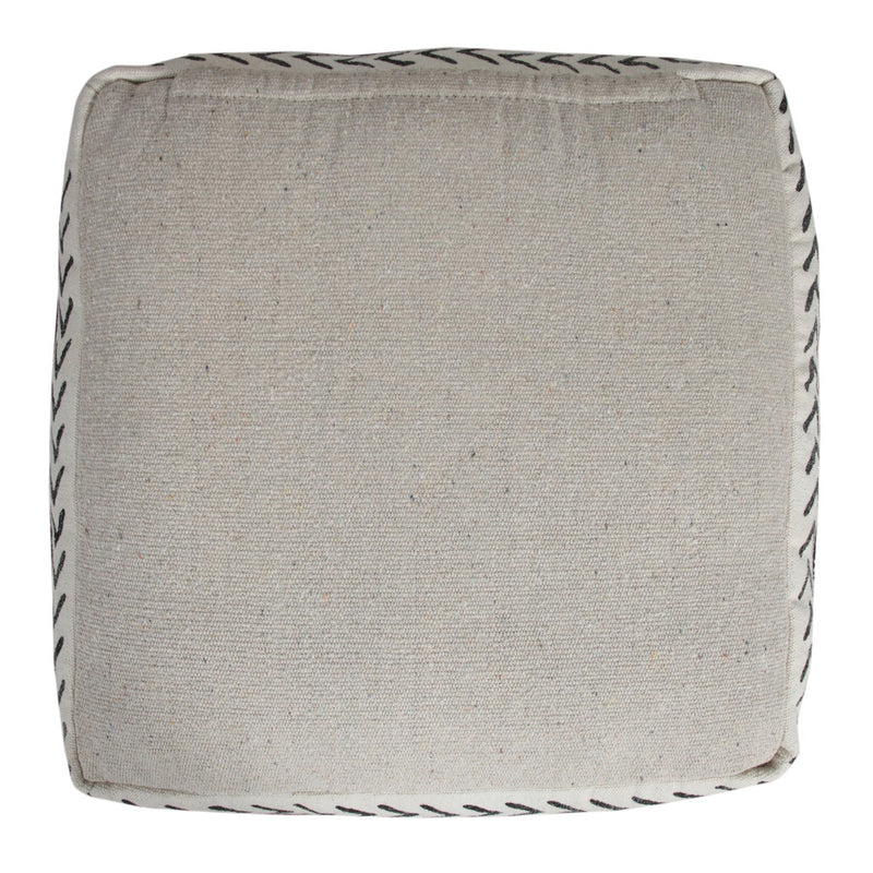 Home Outfitters 18" White 100% Cotton Ottoman