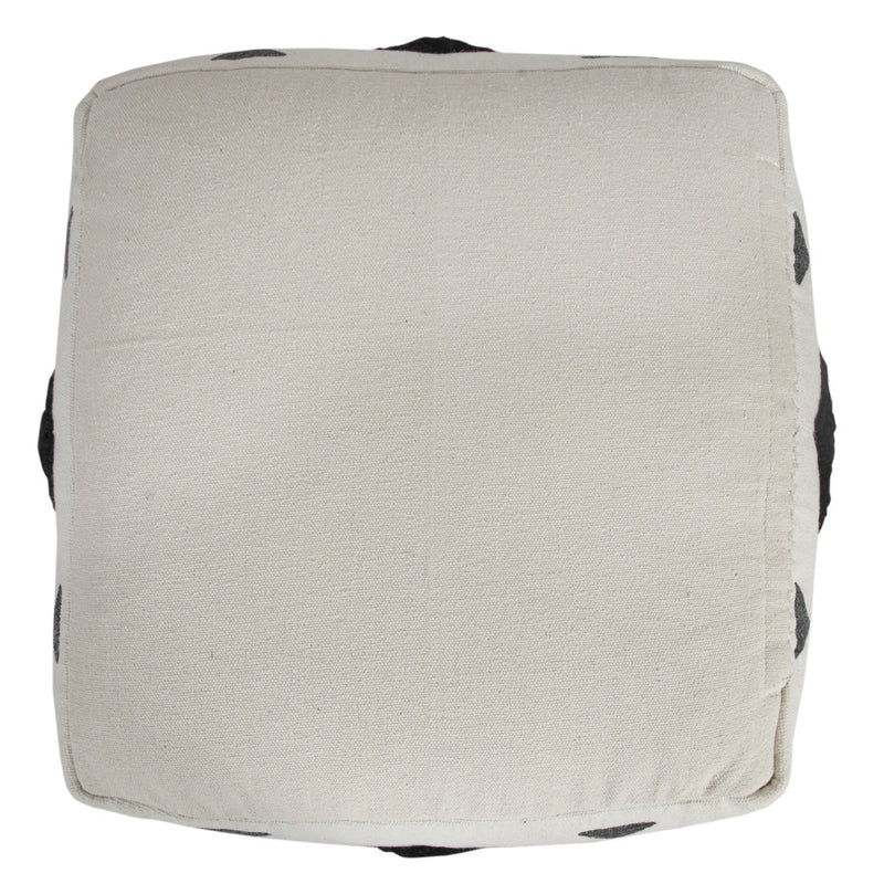 Home Outfitters 18" White 100% Cotton Ottoman