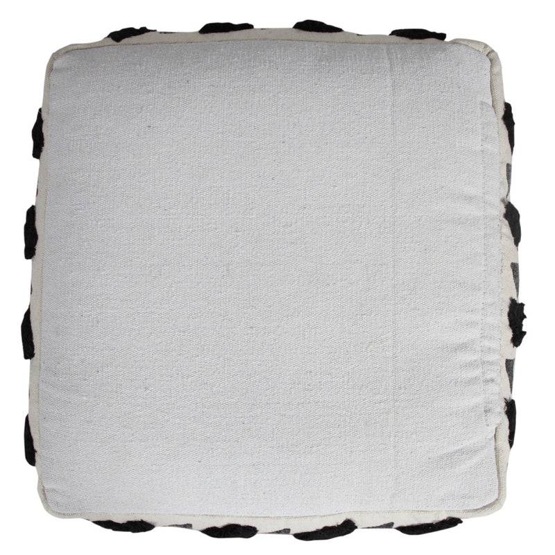 Home Outfitters 18" White 100% Cotton Ottoman