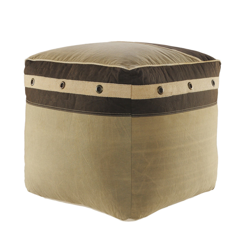 Home Outfitters 20" Brown 100% Cotton Ottoman